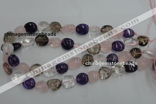 CNG235 15.5 inches 15*16mm nuggets mixed quartz beads