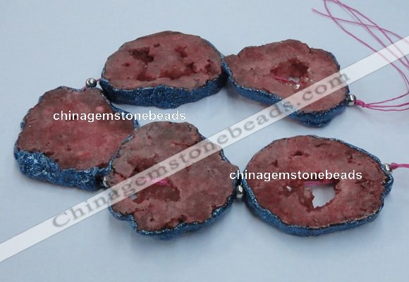 CNG2357 7.5 inches 40*50mm - 55*60mm freeform druzy agate beads