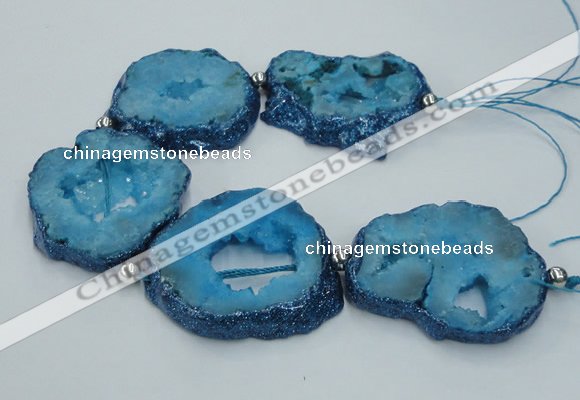 CNG2359 7.5 inches 40*50mm - 55*60mm freeform druzy agate beads