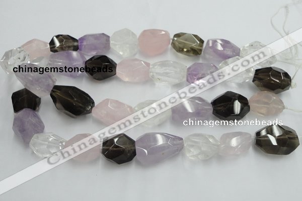 CNG236 15.5 inches 15*22mm – 18*25mm faceted nuggets mixed quartz beads