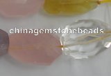 CNG237 15.5 inches 15*20mm – 15*30mm faceted nuggets mixed quartz beads