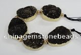 CNG2380 7.5 inches 25*30mm - 30*35mm freeform druzy agate beads