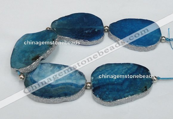 CNG2393 7.5 inches 35*45mm - 45*55mm freeform agate gemstone beads