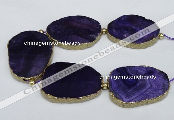 CNG2398 7.5 inches 35*45mm - 45*55mm freeform agate gemstone beads