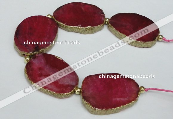CNG2399 7.5 inches 35*45mm - 45*55mm freeform agate gemstone beads