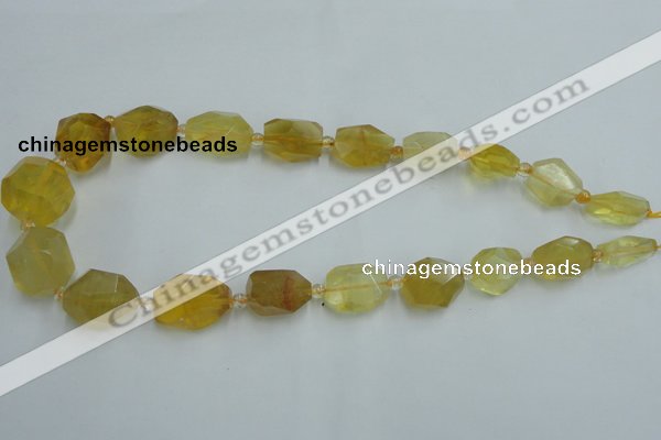 CNG240 10*15mm - 20*22mm faceted nuggets citrine gemstone beads