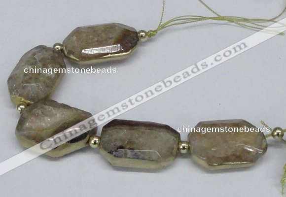 CNG2449 7.5 inches 20*25mm - 25*35mm faceted freeform agate beads