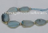 CNG2452 7.5 inches 20*25mm - 25*35mm faceted freeform agate beads