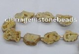 CNG2491 15.5 inches 30*40mm - 40*50mm freeform plated druzy agate beads