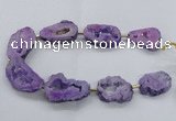 CNG2492 15.5 inches 30*40mm - 40*50mm freeform plated druzy agate beads