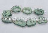 CNG2495 15.5 inches 30*40mm - 40*50mm freeform plated druzy agate beads