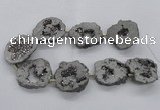 CNG2498 15.5 inches 30*40mm - 40*50mm freeform plated druzy agate beads