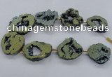 CNG2500 15.5 inches 30*40mm - 40*50mm freeform plated druzy agate beads