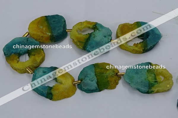 CNG2550 15.5 inches 30*40mm - 45*50mm freeform druzy agate beads