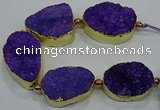 CNG2560 7.5 inches 25*35mm - 30*40mm freeform druzy agate beads