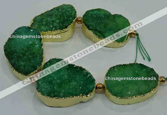 CNG2563 7.5 inches 25*35mm - 30*40mm freeform druzy agate beads