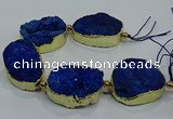 CNG2564 7.5 inches 25*35mm - 30*40mm freeform druzy agate beads