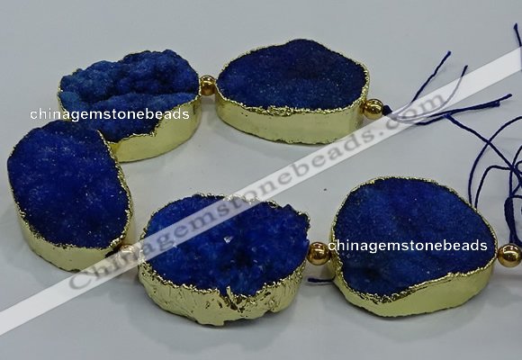 CNG2564 7.5 inches 25*35mm - 30*40mm freeform druzy agate beads