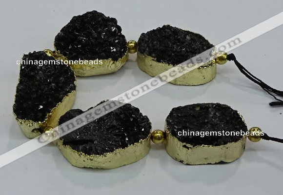 CNG2565 7.5 inches 25*35mm - 30*40mm freeform druzy agate beads