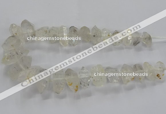 CNG2577 15.5 inches 10*20mm - 15*35mm faceted nuggets white crystal beads