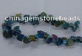 CNG2589 15.5 inches 13*18mm - 15*25mm nuggets plated druzy agate beads