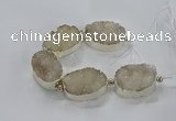 CNG2596 7.5 inches 25*35mm - 30*40mm freeform druzy agate beads