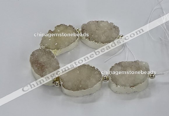 CNG2596 7.5 inches 25*35mm - 30*40mm freeform druzy agate beads