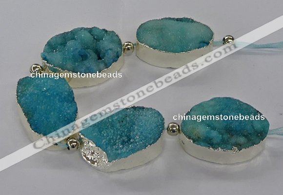 CNG2600 7.5 inches 25*35mm - 30*40mm freeform druzy agate beads