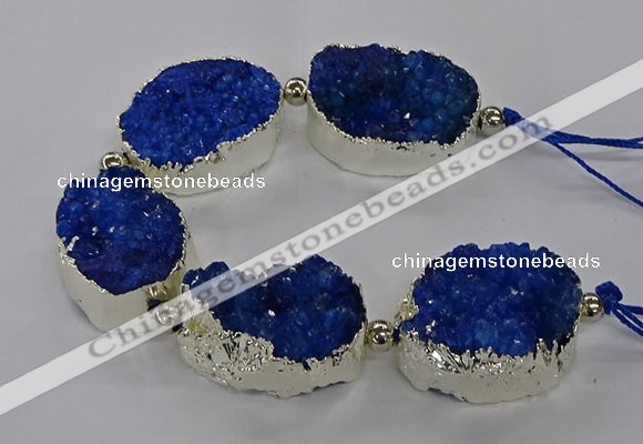 CNG2602 7.5 inches 25*35mm - 30*40mm freeform druzy agate beads