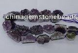 CNG2633 15.5 inches 20*24mm - 25*35mm freeform druzy amethyst beads