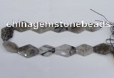 CNG2711 18*25mm - 25*35mm freeform black rutilated quartz beads