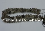 CNG2717 10*14mm - 13*18mm faceted nuggets black rutilated quartz beads