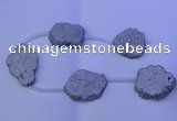 CNG2757 15.5 inches 28*35mm - 40*45mm freeform plated druzy agate beads
