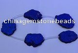 CNG2760 15.5 inches 28*35mm - 40*45mm freeform plated druzy agate beads