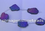 CNG2761 15.5 inches 28*35mm - 40*45mm freeform plated druzy agate beads