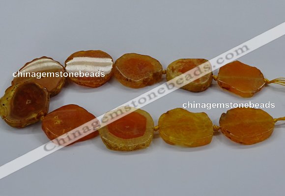 CNG2775 15.5 inches 30*35mm - 35*40mm freeform agate beads