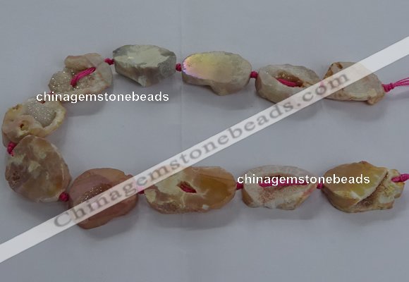 CNG2801 15.5 inches 25*30mm - 30*40mm freeform druzy agate beads