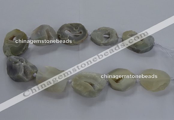 CNG2806 15.5 inches 25*35mm - 30*45mm freeform druzy agate beads