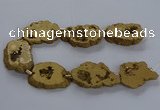 CNG2819 15.5 inches 30*40mm - 40*50mm freeform plated druzy agate beads