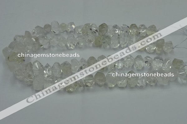 CNG2823 10*14mm - 13*18mm faceted nuggets white crystal beads