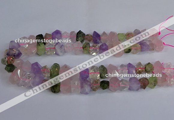 CNG2828 15.5 inches 10*14mm - 13*18mm faceted nuggets mixed quartz beads