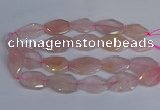 CNG2839 20*30mm - 22*35mm twisted & faceted freeform rose quartz beads