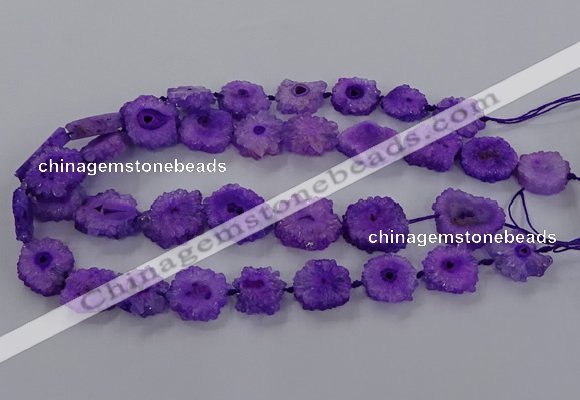 CNG2849 15.5 inches 15*20mm - 25*30mm freeform druzy agate beads