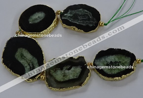 CNG2856 8 inches 35*45mm - 45*55mm freeform druzy agate beads