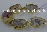 CNG2866 8 inches 35*40mm - 40*50mm freeform druzy agate beads