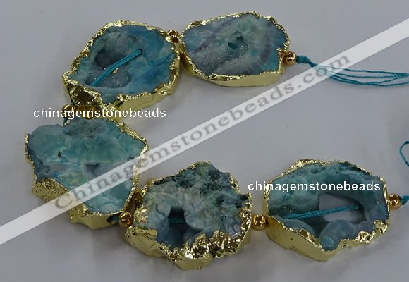 CNG2868 8 inches 35*40mm - 40*50mm freeform druzy agate beads