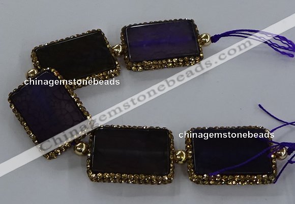 CNG2872 7.5 inches 25*35mm rectangle agate gemstone beads wholesale