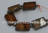 CNG2875 7.5 inches 25*35mm rectangle agate gemstone beads wholesale