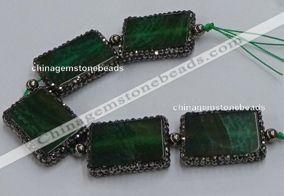 CNG2878 7.5 inches 25*35mm rectangle agate gemstone beads wholesale