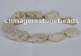 CNG2888 15.5 inches 25*30mm - 30*35mm freeform plated druzy agate beads
